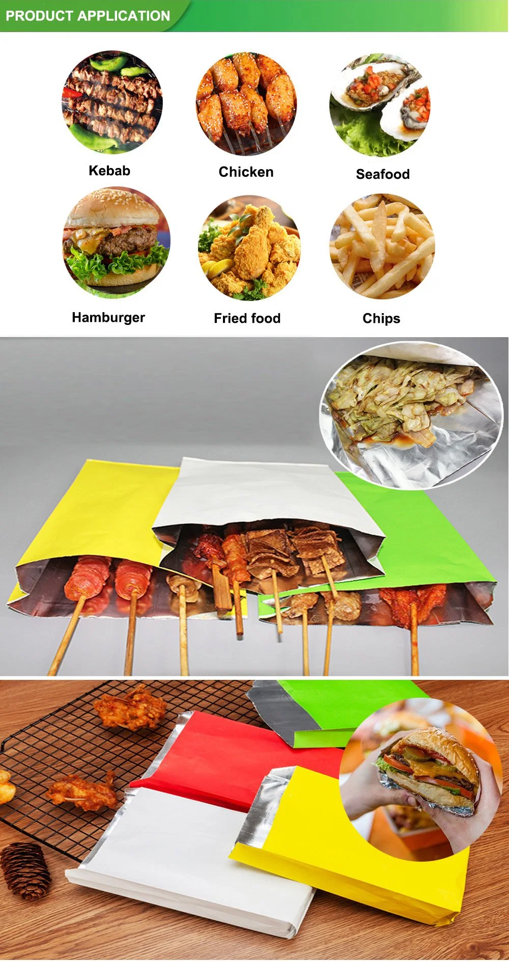 Paper Grilled Chicken Aluminum Foil Packaging Aluminium Foils for Food Bag